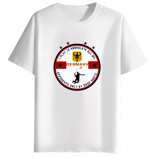 Round neck Half  sleeves Tshirt with Badminton Annihilate solstheimz