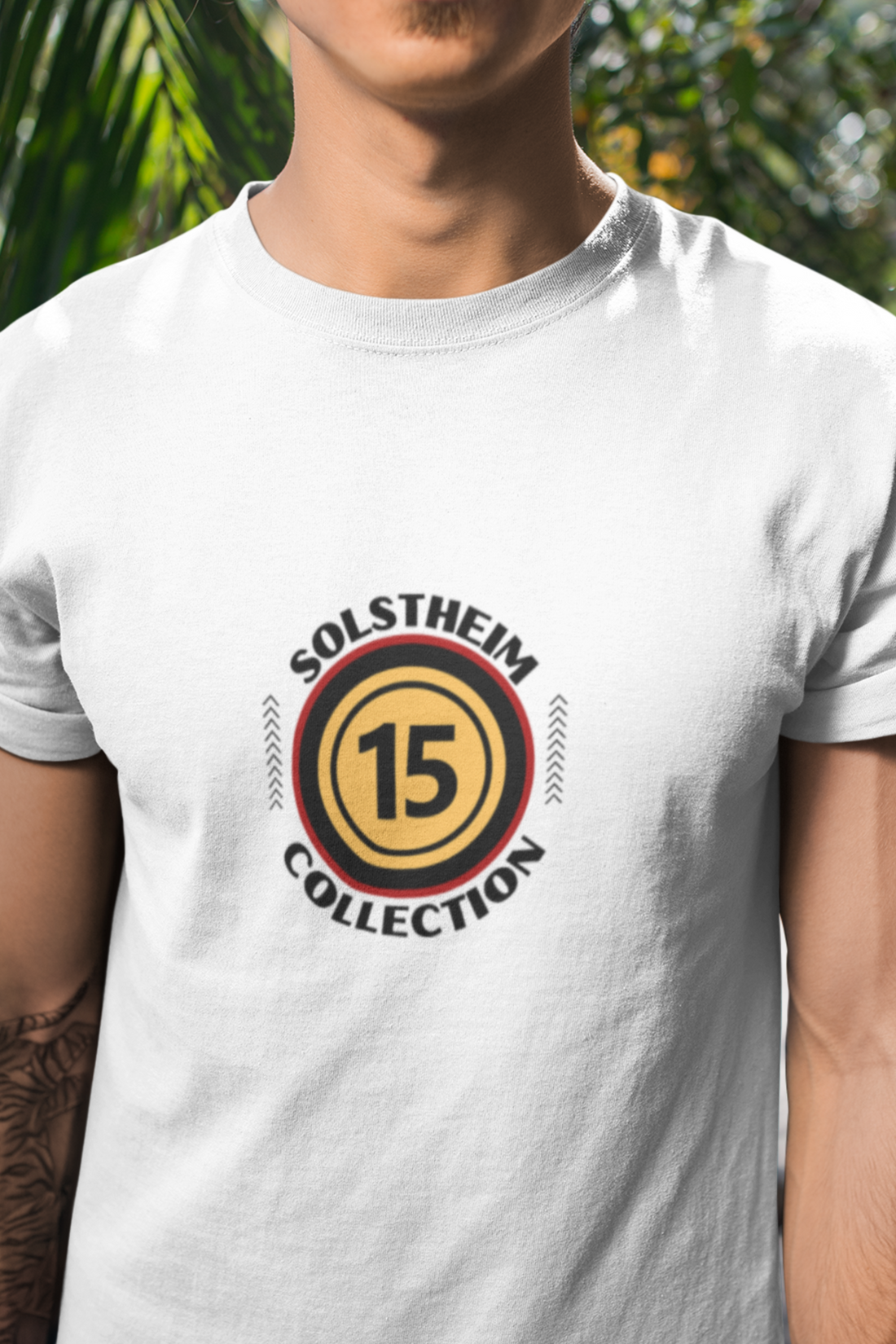 Round Neck Half Sleeves T-Shirt with Number 15 Design