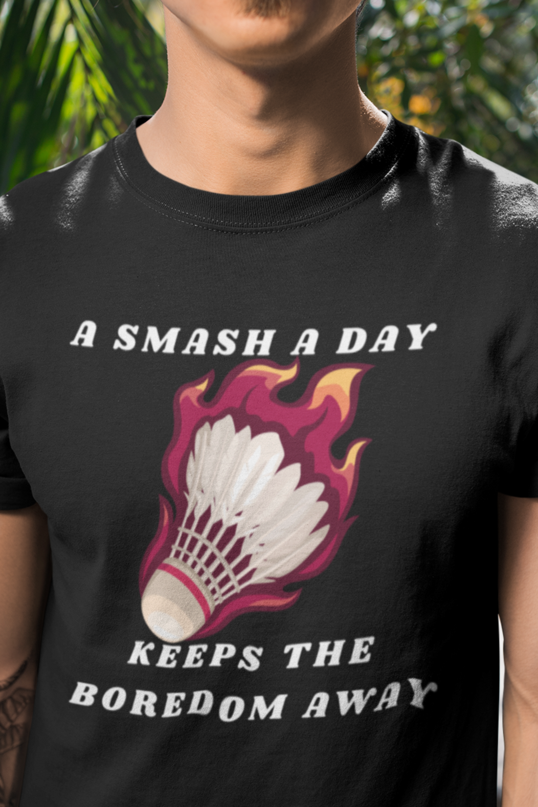 Round Neck Half Sleeves Tshirt in Smash a Day for Dark colors
