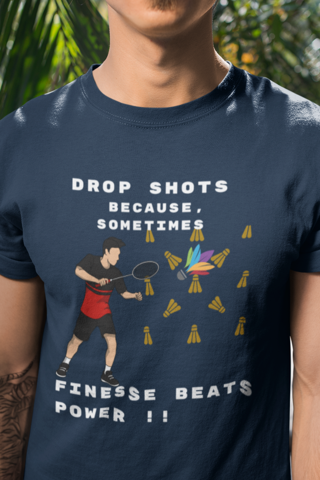 Round Neck Half Sleeves Tshirt in Finesse beats power for Dark colors