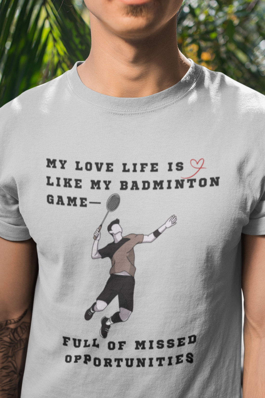 Round neck Half  sleeves Tshirt with Badminton Missed Opportunities Solstheimz