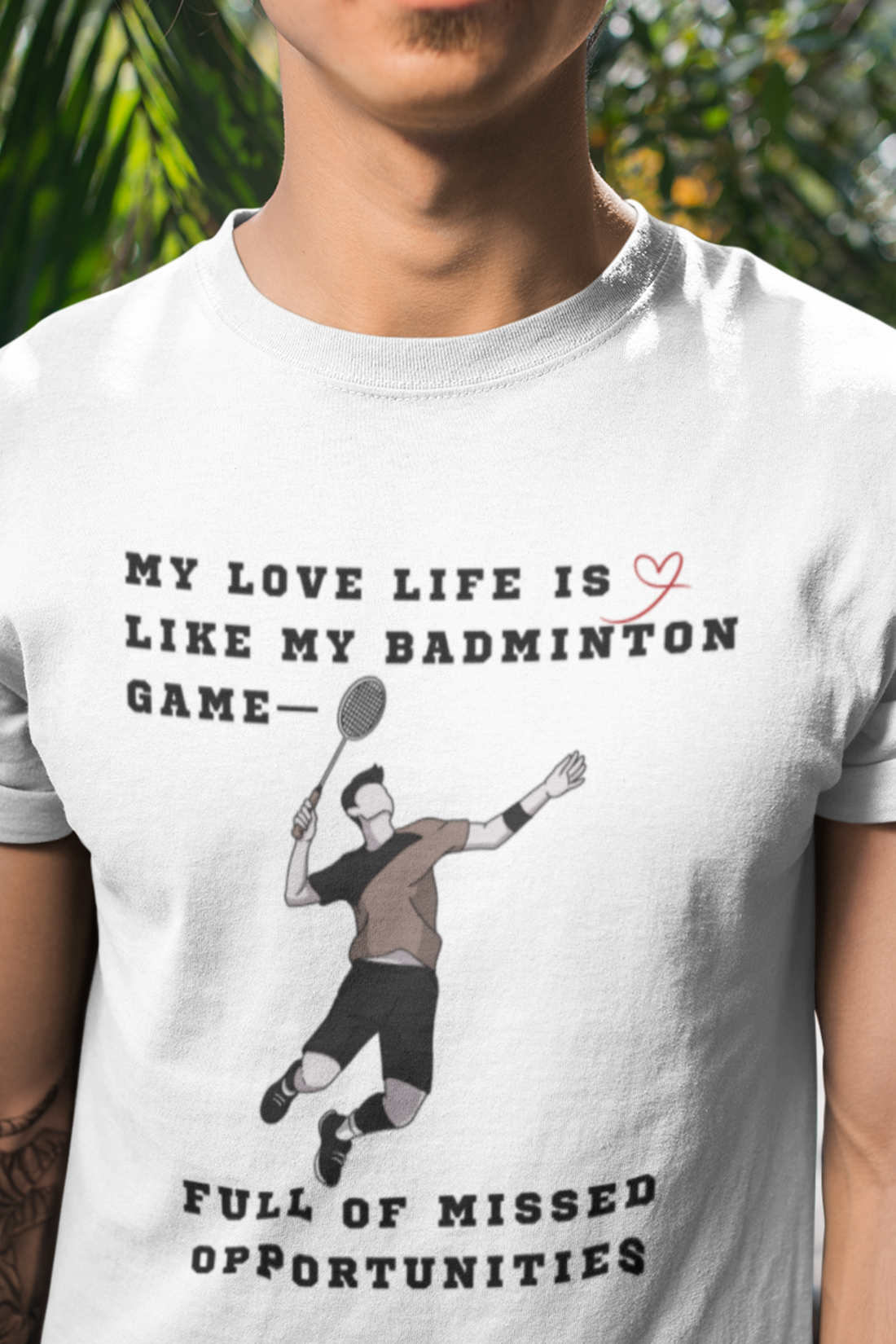 Round neck Half  sleeves Tshirt with Badminton Missed Opportunities Solstheimz