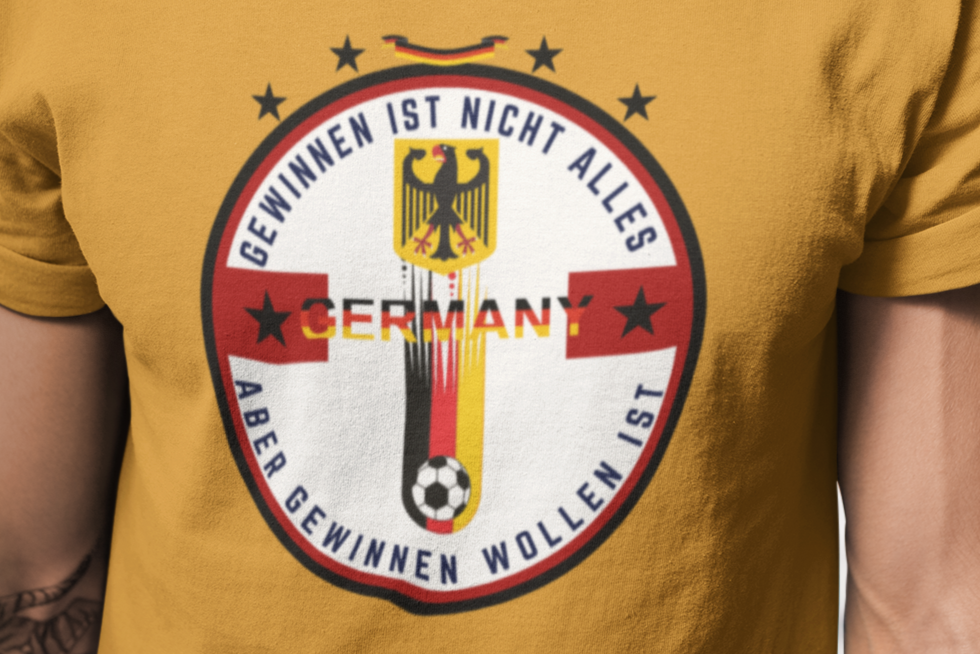 Round neck Half  sleeves Tshirt with Germany football Typhographics